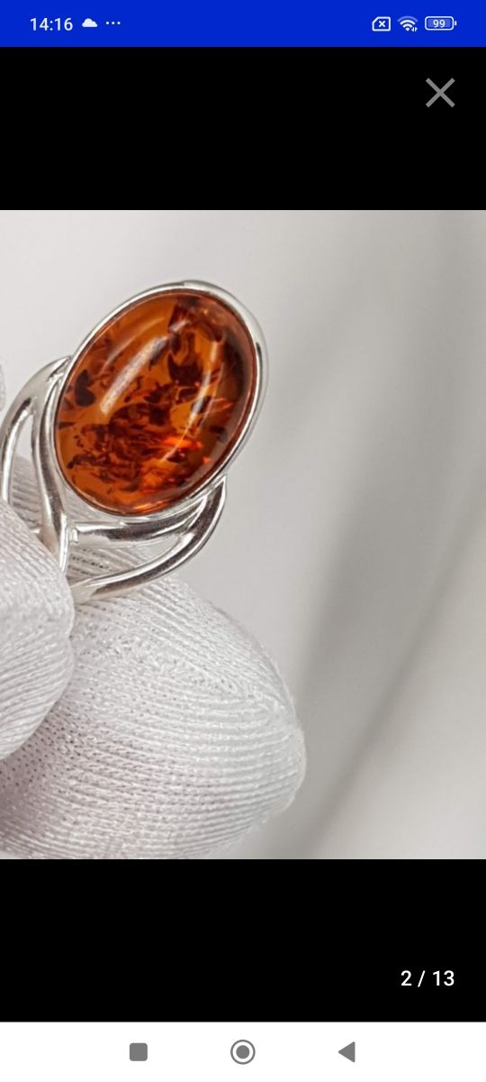 Colgante ámbar plata trenzado