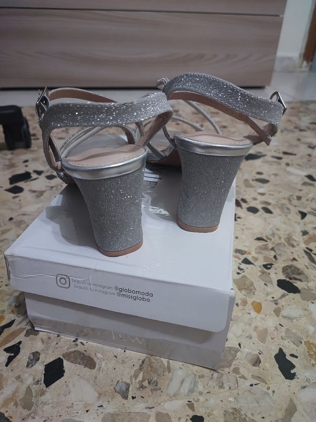 Sandali argento donna 40 cerimonia