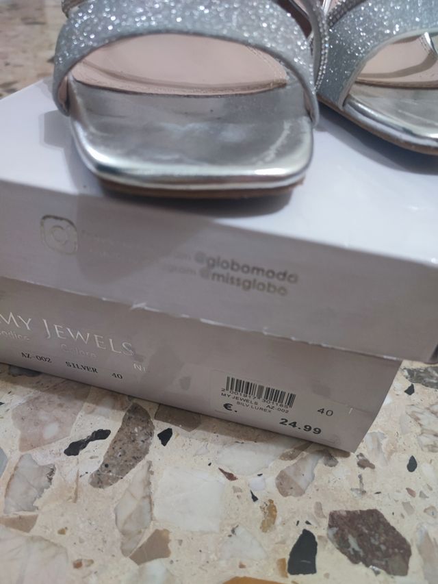 Sandali argento donna 40 cerimonia