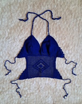 Top Crochet Azul - U