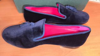 Mocasines ante azul marino