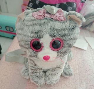 Zainetto peluche gattino grigio