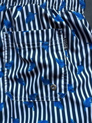 Bañador BOSS rayas azul marino