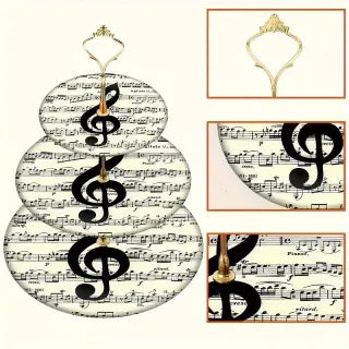 Vassoio 3 piani retrò musica