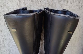 Stivali moto pelle nera argento