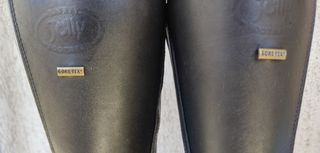 Stivali moto pelle nera argento