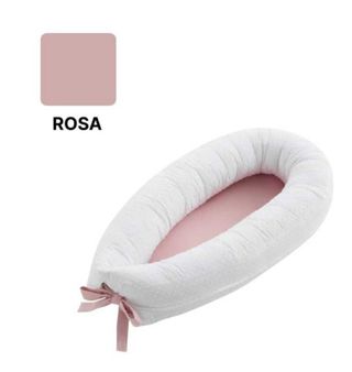 Cuna nido bebé rosa-blanco