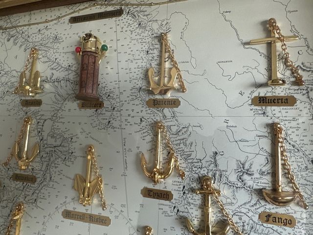 Cuadro náutico con 15 anclas