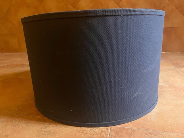 Pantalla lámpara techo tela azul