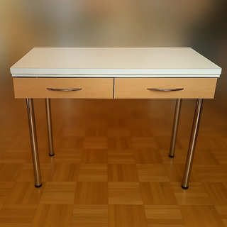 Mesa de cocina extensible, con 2 cajones
