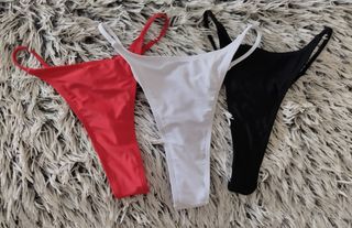 3 Bikinis - Rojo, Blanco, Negro