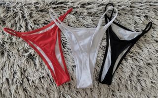 3 Bikinis - Rojo, Blanco, Negro
