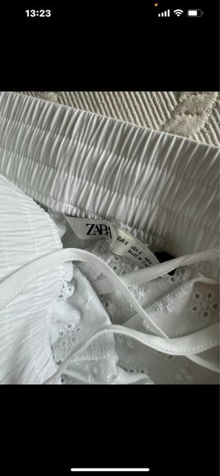 Pantalones Zara bordados blancos - T-S