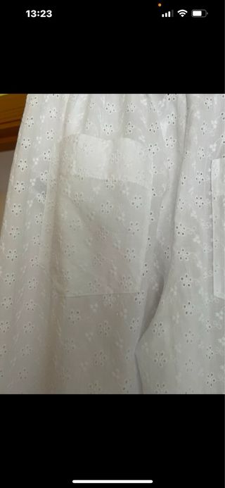 Pantalones Zara bordados blancos - T-S