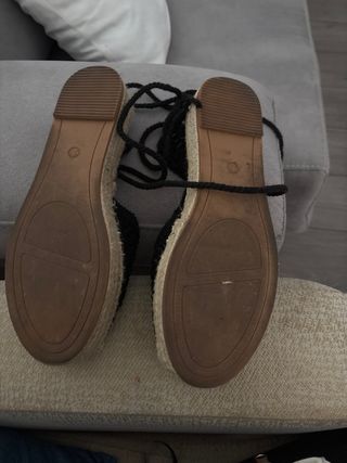 Sandalias negras crochet plataforma