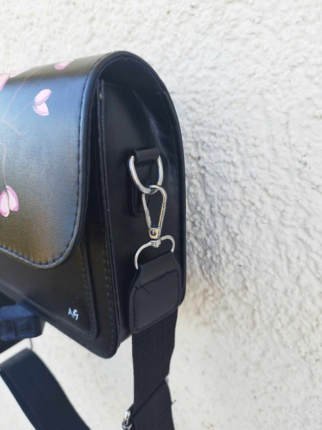 Borsetta nera fiori ciliegio