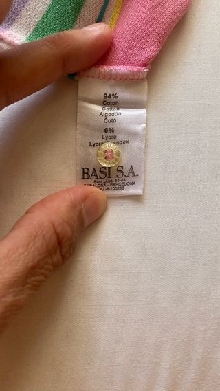 Polo Lacoste rayas rosa talla L