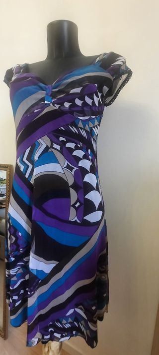 Vestito estivo blu e viola