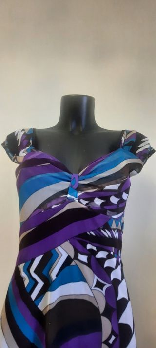 Vestito estivo blu e viola