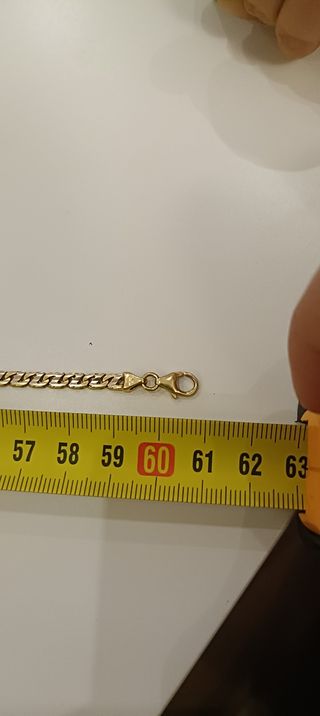 Cadena oro 18k - 2 tonos eslabones curb maciza