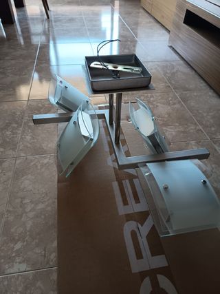 3 lámparas modernas - metal y cristal
