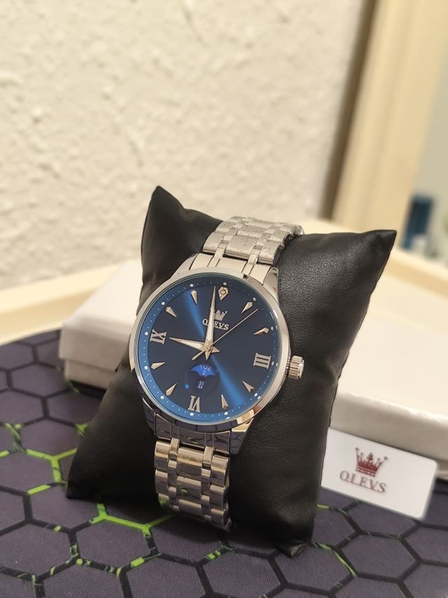 Reloj Olevs Hombre Azul Plata