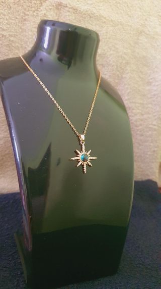 Collar Estrella Dorado con Turquesa
