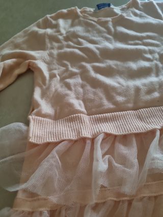 Vestito bimba maglia tulle rosa