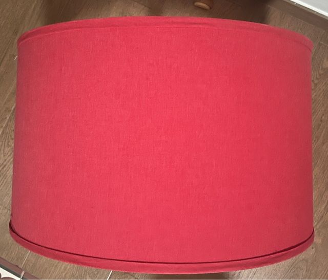 Pantalla lámpara de tela roja