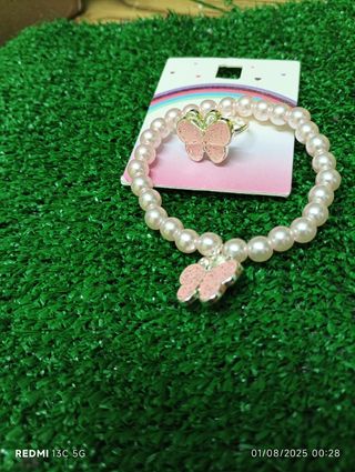 Pulsera y anillo mariposa 