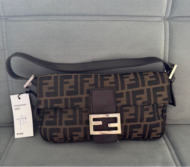 Borsa baguette marrone Fendi Zucca