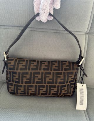 Bolso baguette Fendi Zucca marrón