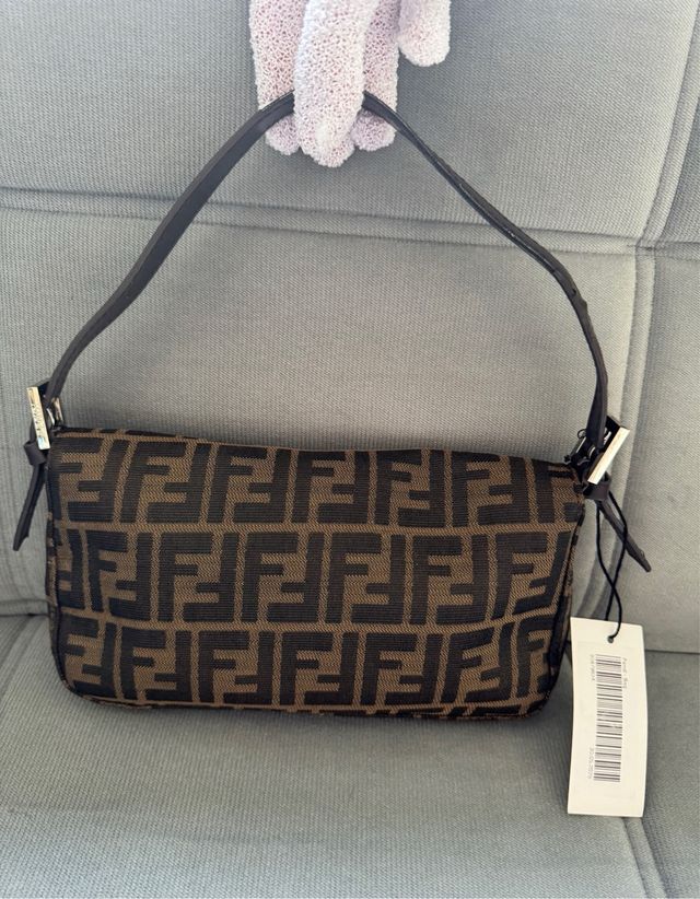 Borsa baguette marrone Fendi Zucca