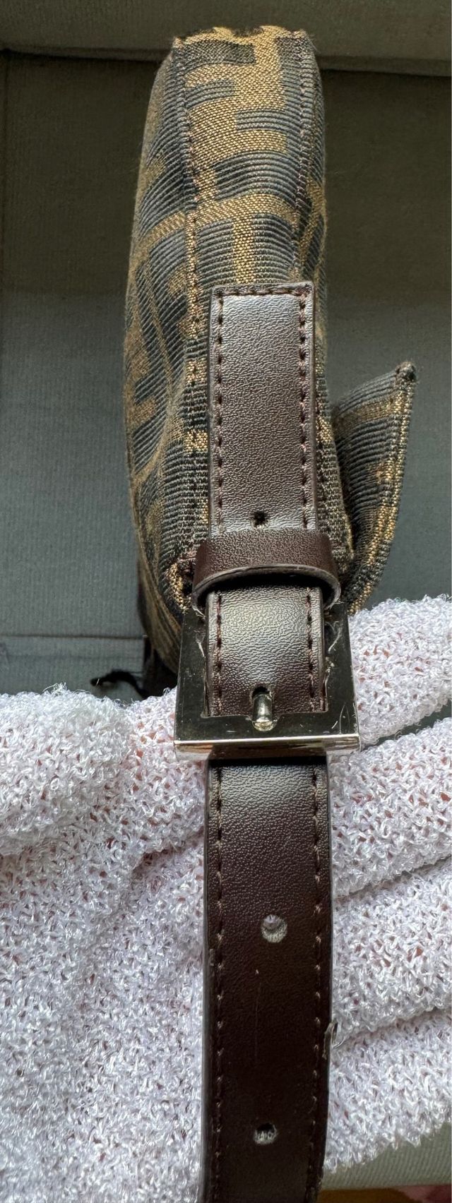 Borsa baguette marrone Fendi Zucca