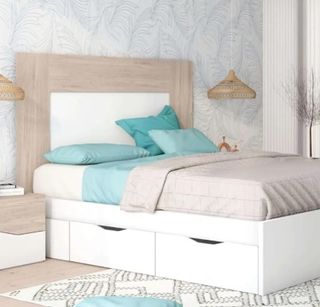 Cabecero cama blanco-beige