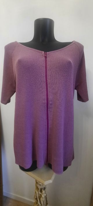 Maglia Tricot viola con zip di alta qualità