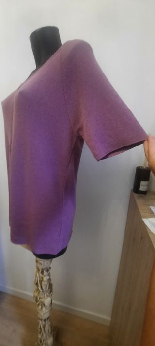 Maglia Tricot viola con zip di alta qualità