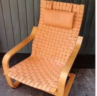 Poltrona Ikea Poäng vintage in pelle