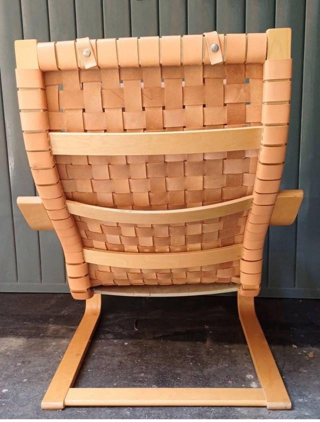 Poltrona Ikea Poäng vintage in pelle