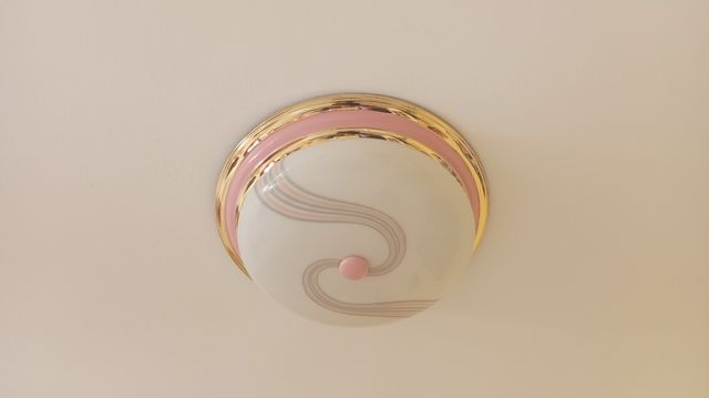  2Plafónes techo rosa-blanco, 3 luces