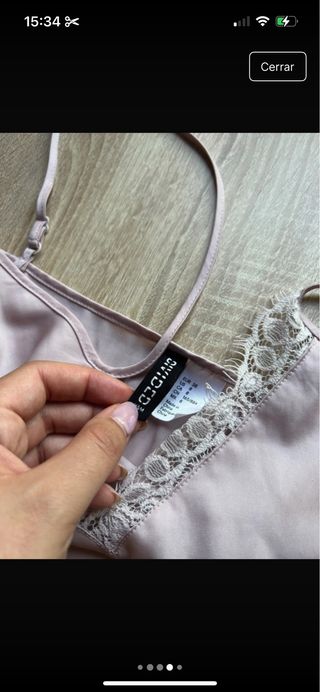 Pijama corto beige de seda