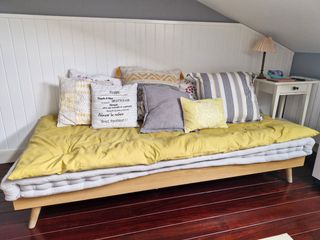 Sofá cama 190x90 - Beige/Amarillo