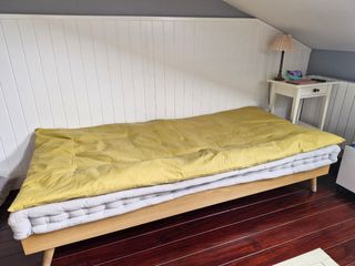 Sofá cama 190x90 - Beige/Amarillo