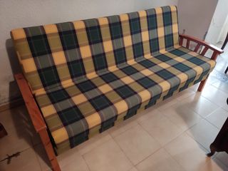 Sofá cama plegable - Verde y Amarillo
