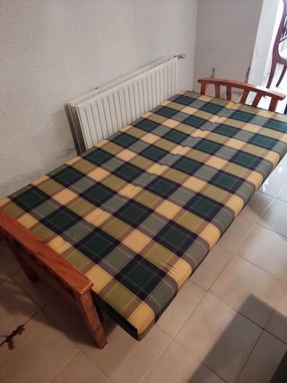Sofá cama plegable - Verde y Amarillo