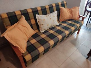 Sofá cama plegable - Verde y Amarillo