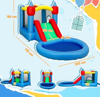 Castillo hinchable con piscina