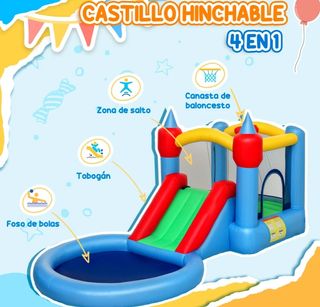 Castillo hinchable con piscina