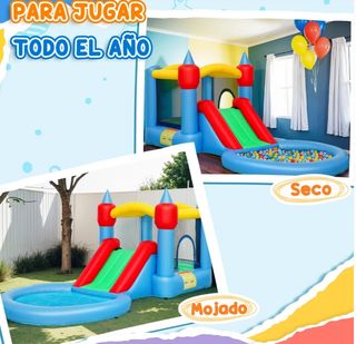 Castillo hinchable con piscina