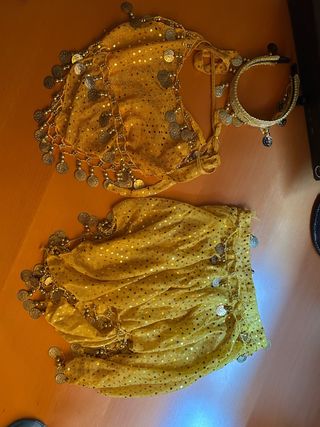 Traje danza vientre niña - dorado